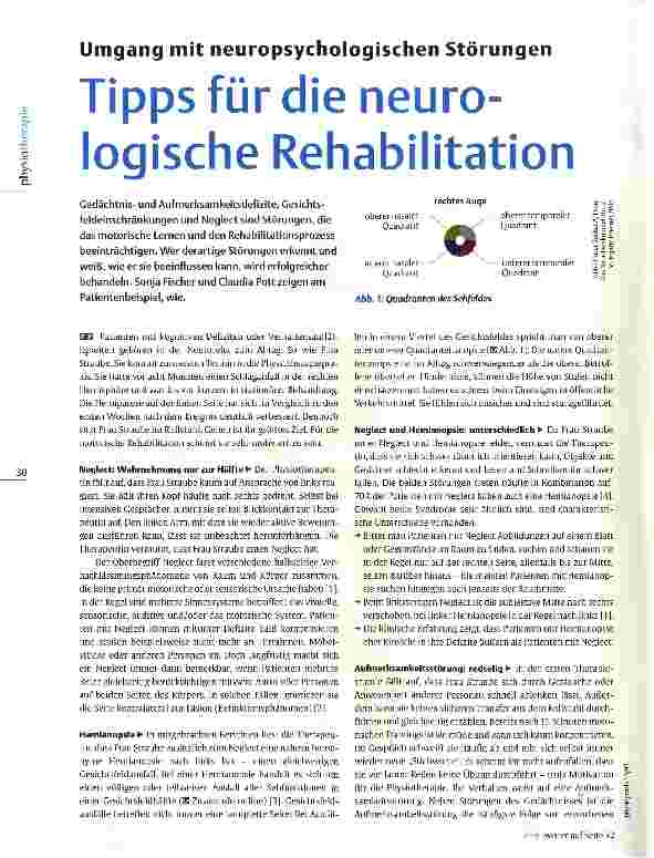 Vorschauseite 1: Umgang mit neuropsychologischen Störungen Tipps für die neurologische Rehabilitation