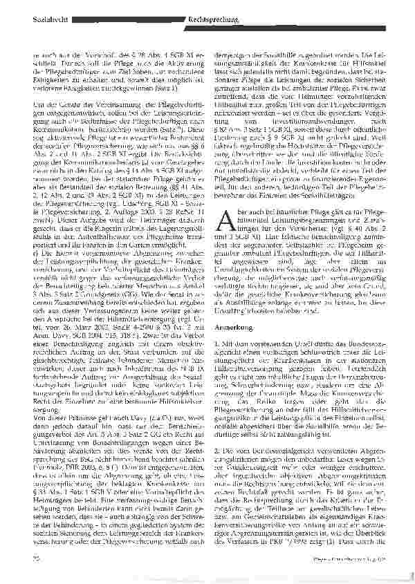 Vorschauseite 4: Zur Abgrenzung der Leistungsverpflichtung bei Hilfsmittelversorgung in Pflegeheimen- Bundessozialgericht, Urteil vom 22.07.2004 - AZ.: B 3 KR 5/03 R -