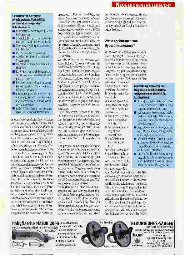 Vorschauseite 2: Bilirubinämie des reifen Neugeborenen