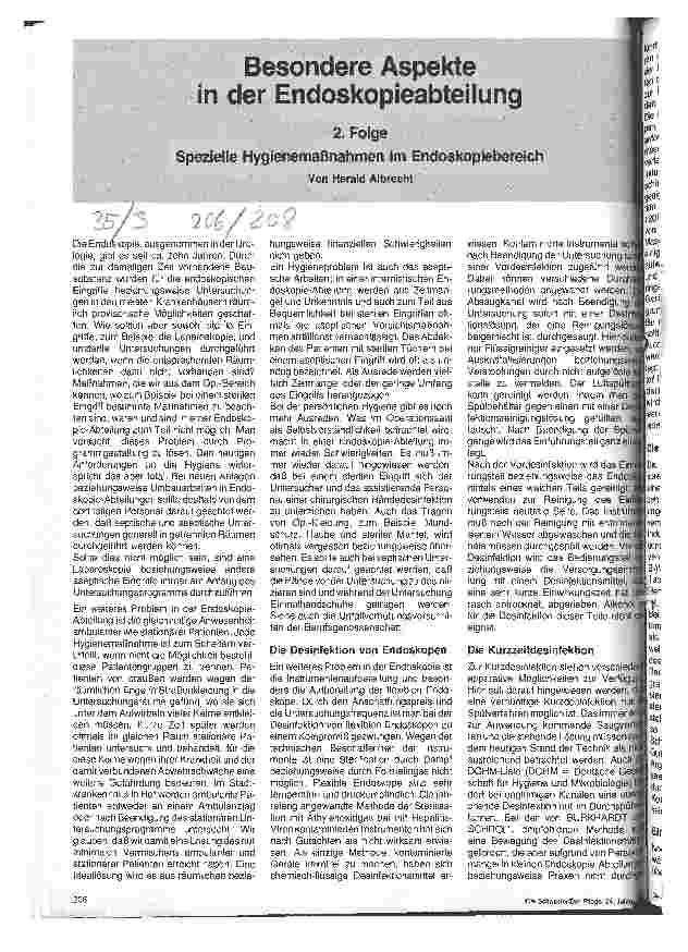 Vorschauseite 1: Besondere Aspekte in der Endoskopieabteilung, spezielle Hygienemaßnahmen im Endoskopiebereich