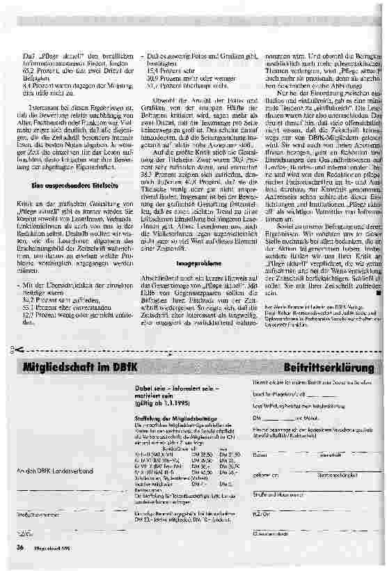 Vorschauseite 2: Kritik an Pflege aktuell Ergebnisse der Leserinnenbefragung von Pflege aktuell