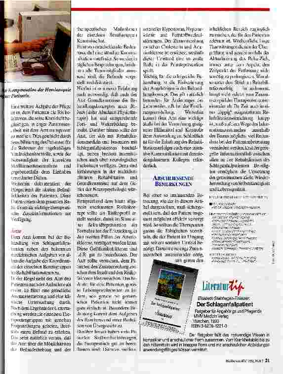 Vorschauseite 6: Rehabilitation von Schlaganfallpatienten Ganzheitliche Betreuung