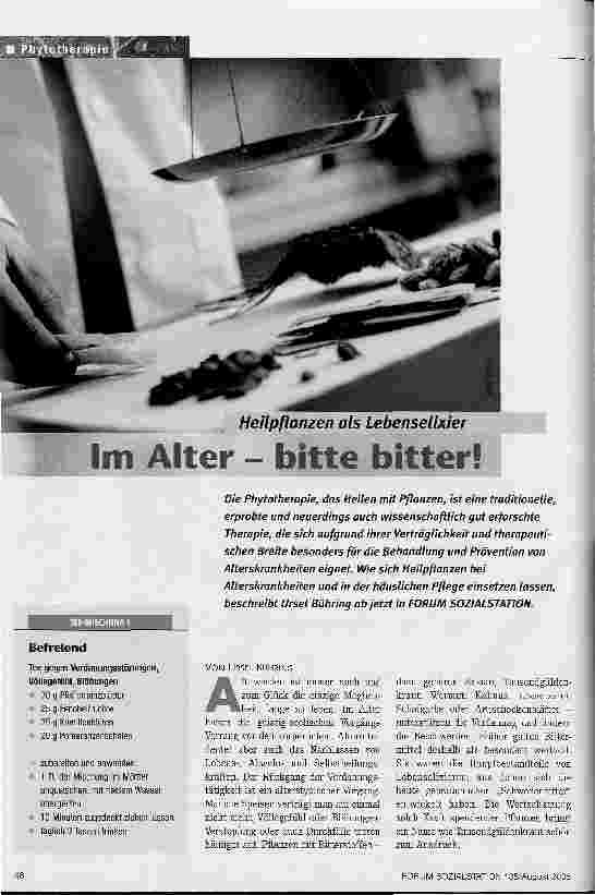 Vorschauseite 1: Im Alter - bitte bitter!
