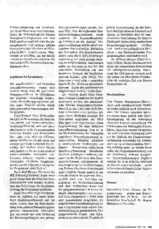Vorschauseite 2: Disease Management: Die Chroniker-Maßnahmen