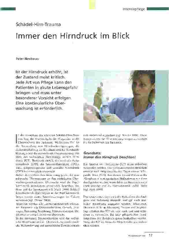Vorschauseite 1: Immer den Hirndruck im Blick