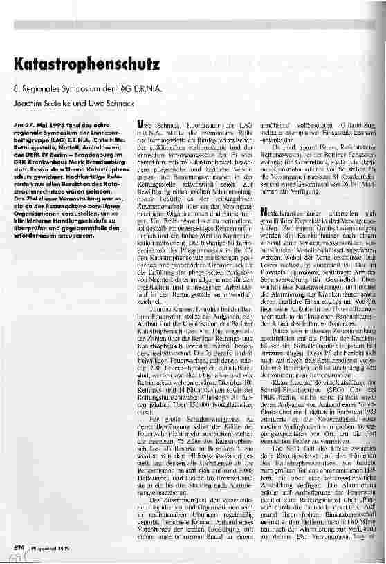 Vorschauseite 1: Katastrophenschutz 8. Regionales Symposium der LAG E.R.N.A.