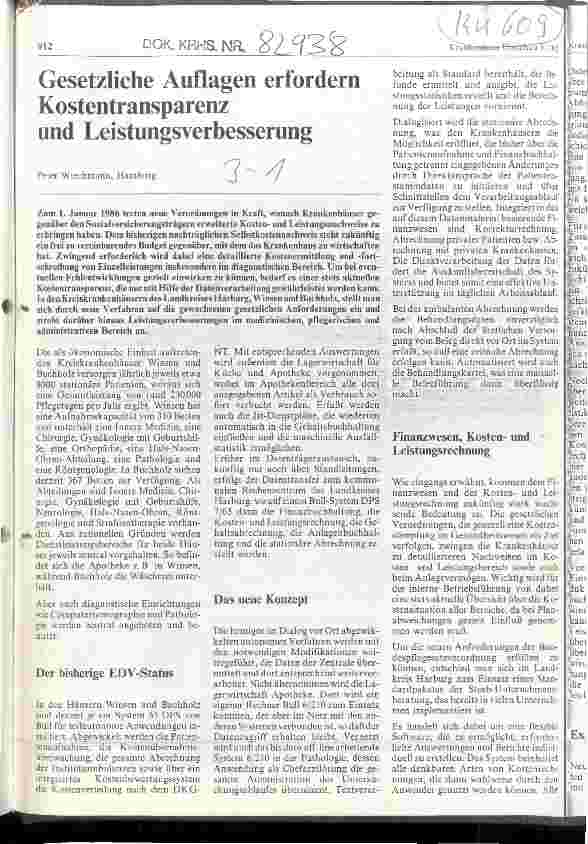 Vorschauseite 1: Gesetzliche Auflagen erfordern Kostentransparenz und Leistungsverbesserung
