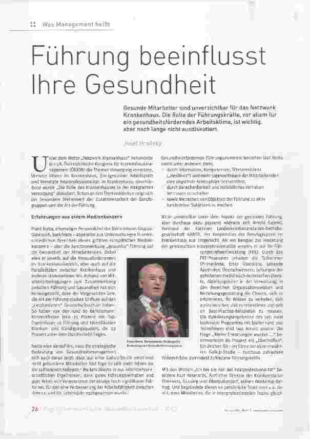 Vorschauseite 1: Führung beeinflusst Ihre Gesundheit
