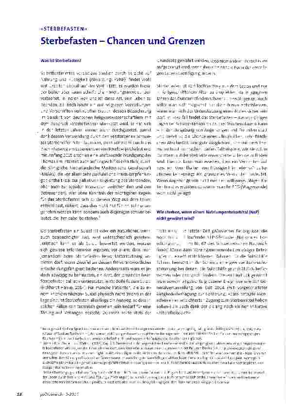 Vorschauseite 1: Sterbefasten - Chancen und Grenzen
