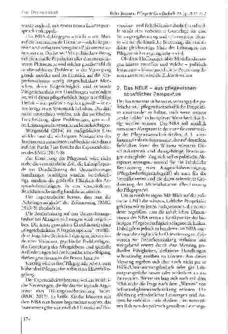 Vorschauseite 2: Das „Neue Begutachtungsassessment zur Feststellung der Pflegebedürftigkeit: Plädoyer für eine dringliche Debatte in der Pflegewissenschaft, die zwischen „Wissenschaft und „Politik…