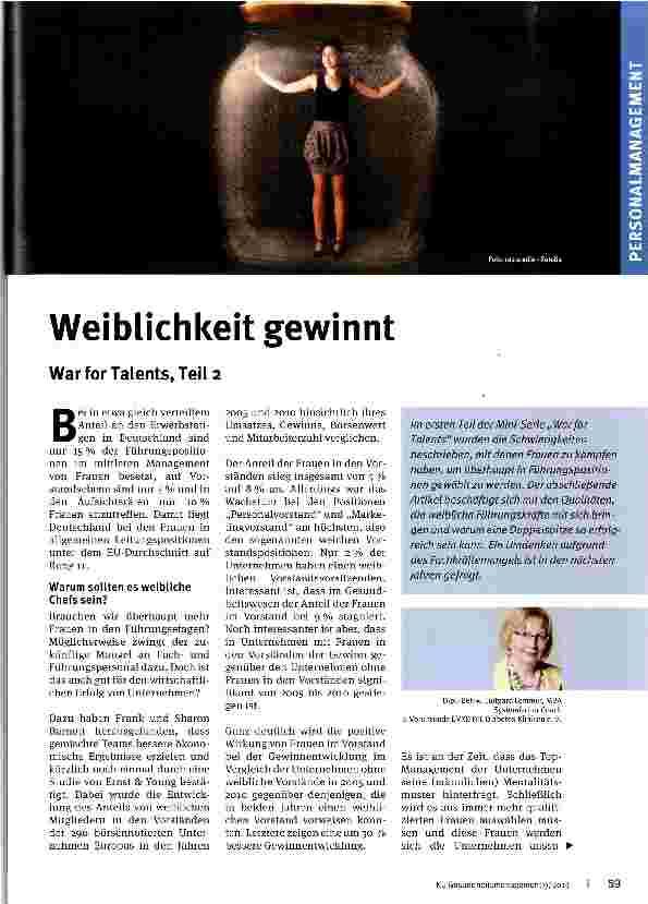 Vorschauseite 1: Weiblichkeit gewinnt War for Talents, Teil 2