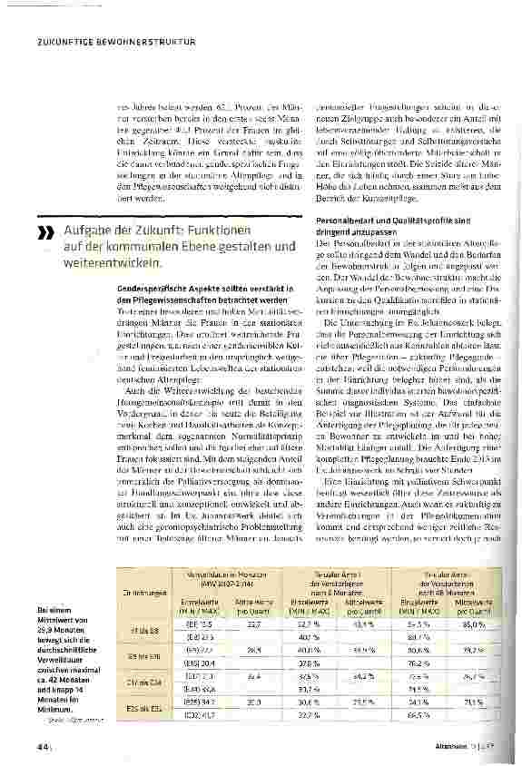 Vorschauseite 3: Pflege wird männlicher, Verweildauer sinkt weiter ab
