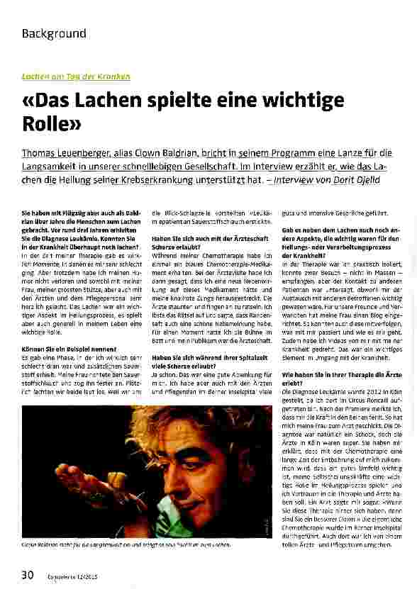 Vorschauseite 1: «Das Lachen spielte eine wichtige Rolle»