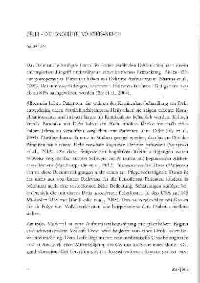 Vorschauseite 1: DELIR - DIE IGNORIERTE VOLKSKRANKHEIT