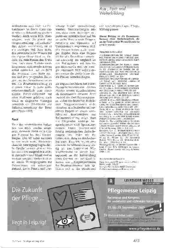 Vorschauseite 2: Breast Care Nurse. Berufsbild, Qualifizierung und Aufgaben am Beispiel von Australien, Irland und Großbritannien