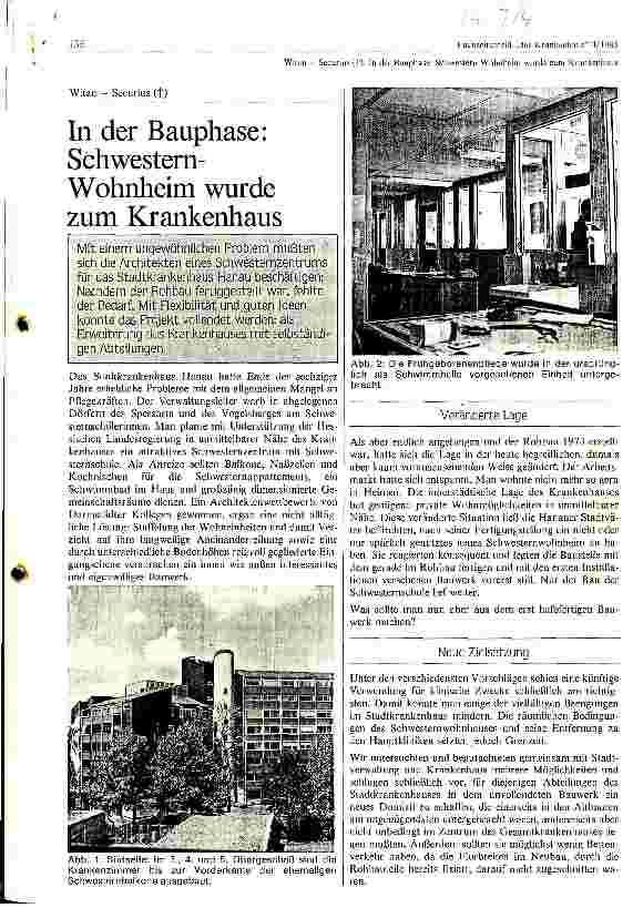 Vorschauseite 1: In der Bauphase: Schwestern - Wohnheim wurde zum Krankenhaus