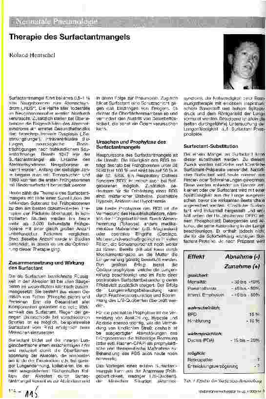 Vorschauseite 1: Therapie des Surfactantmangels
