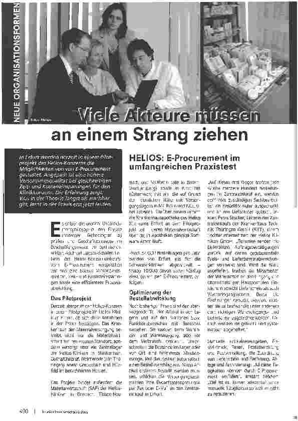 Vorschauseite 1: Viele Akteure müssen an einem Strang ziehen