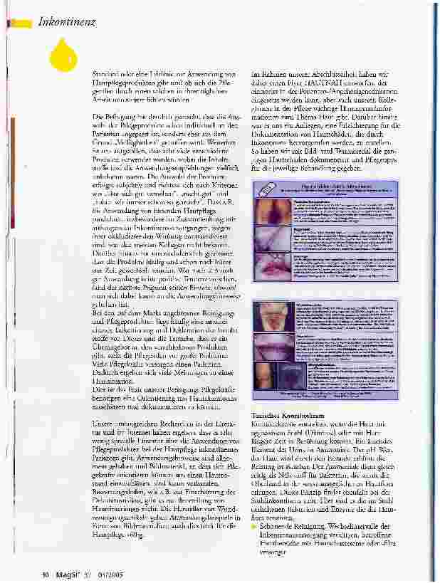 Vorschauseite 2: HautnahBeobachtung und Pflege der Haut bei Patienten mit Inkontinenz (Teil 2)