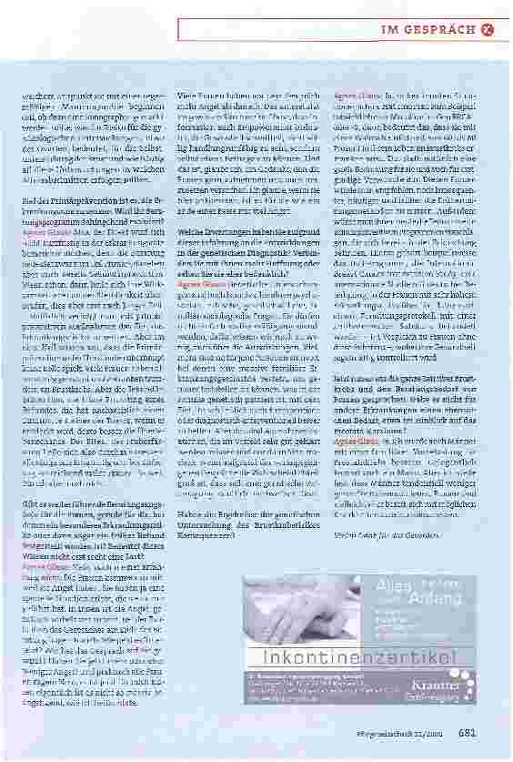 Vorschauseite 2: Pflegewissenschaftlerin berät Frauen zum Brustkrebsrisiko:Es ist für sie wie ein Ende einer Reise mit viel Angst