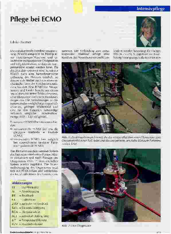 Vorschauseite 1: Pflege bei ECMO