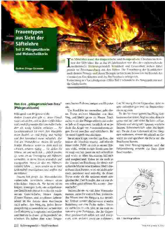 Vorschauseite 1: Frauentypen aus Sicht der Säftelehre Teil2: Phlegmatikerin und Melancholikerin