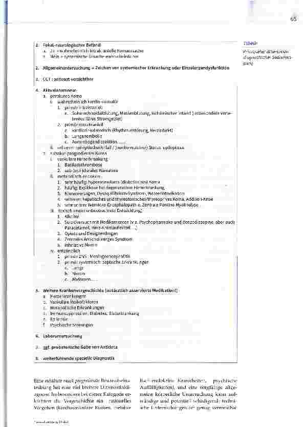 Vorschauseite 3: Bewusstseinsstörungen: Differentialdiagnose und Ursachen