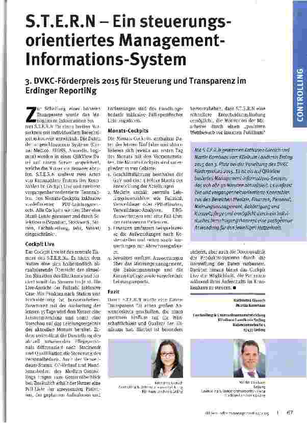 Vorschauseite 1: S.T.E.R.N - Ein steuerungs-orientiertes Management-Informations-System