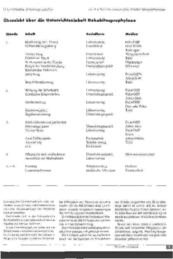 Vorschauseite 2: Unterrichtsreihe: Dekubitusprophylaxe