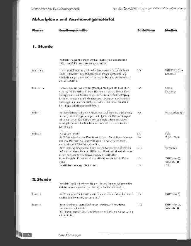 Vorschauseite 3: Unterrichtsreihe: Dekubitusprophylaxe