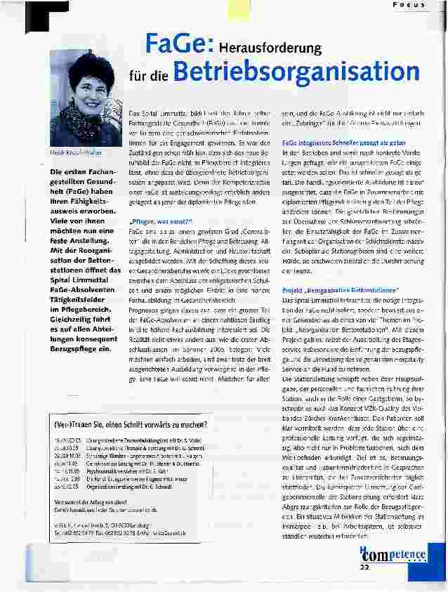 Vorschauseite 1: FaGe: Herausforderung für die Betriebsorganisation