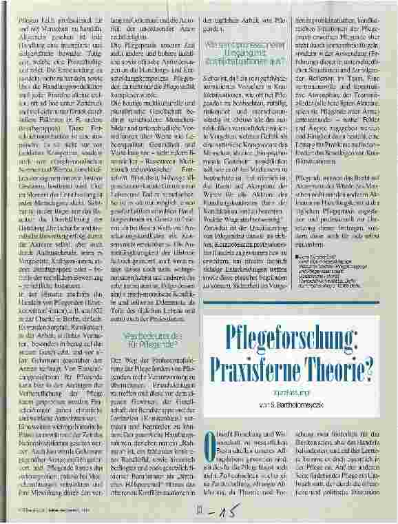 Vorschauseite 1: Pflegeforschung: Praxisferne Theorie?