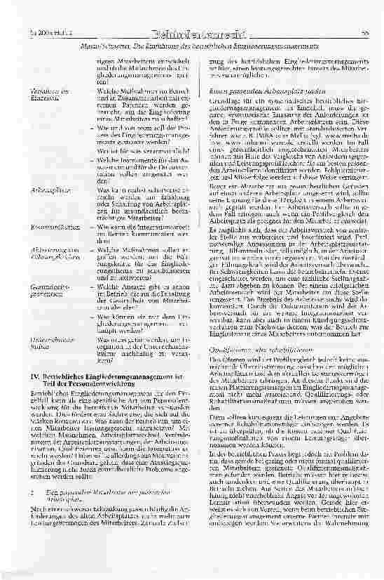 Vorschauseite 4: Die Einführung des betrieblichen Eingliederungsmanagements -Erste Erfahrungen aus der Praxis