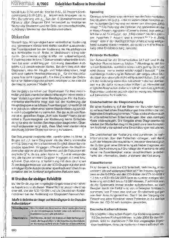 Vorschauseite 4: Einheitliches Kodieren in Deutschland: Wunsch und Wirklichkeit