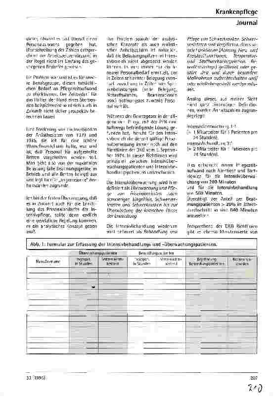 Vorschauseite 2: Personalbedarfsermittlung für Intensivtherapieabteilungen