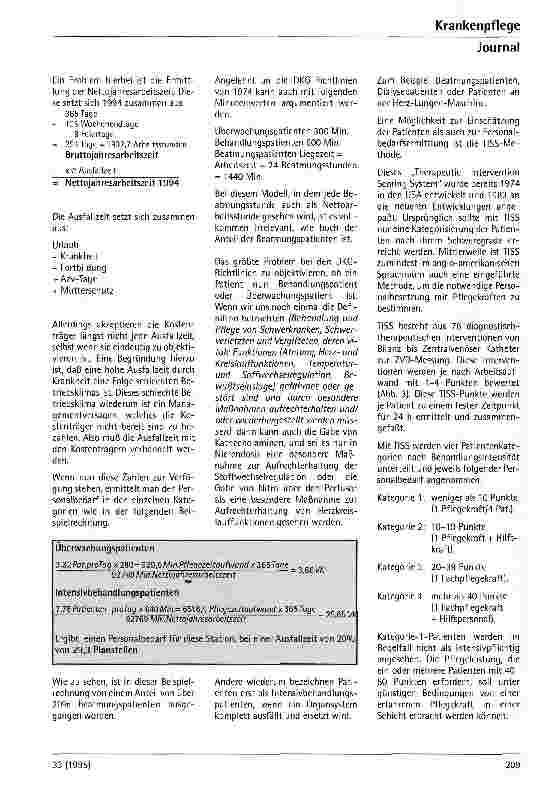 Vorschauseite 4: Personalbedarfsermittlung für Intensivtherapieabteilungen