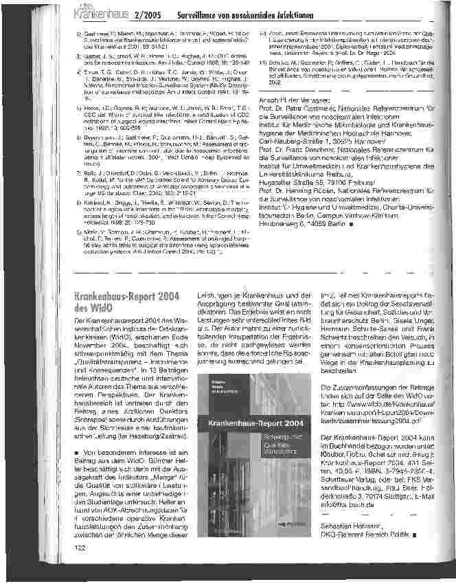 Vorschauseite 4: Surveillance von nosokomialen Infektionen mit dei Krankenhaus-Infektions-Surveillance-System (KIS lohnt sich