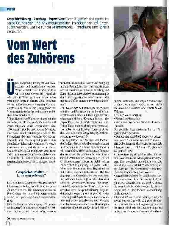 Vorschauseite 1: Vom Wert des Zuhörens Gesprächsführung - Beratung - Supervision