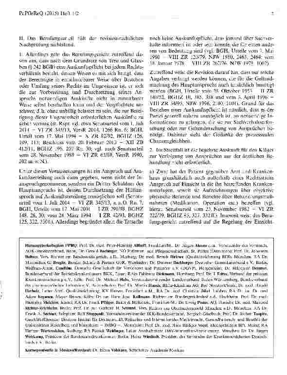Vorschauseite 2: Zum Anspruch des Patienten gegen den Klinikträger auf Preisgabe derPrivatanschrift eines angestellten Arztes