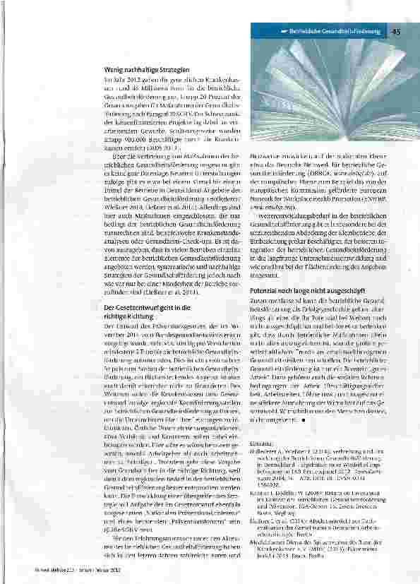 Vorschauseite 2: Betriebliche Gesundheitsförderung
