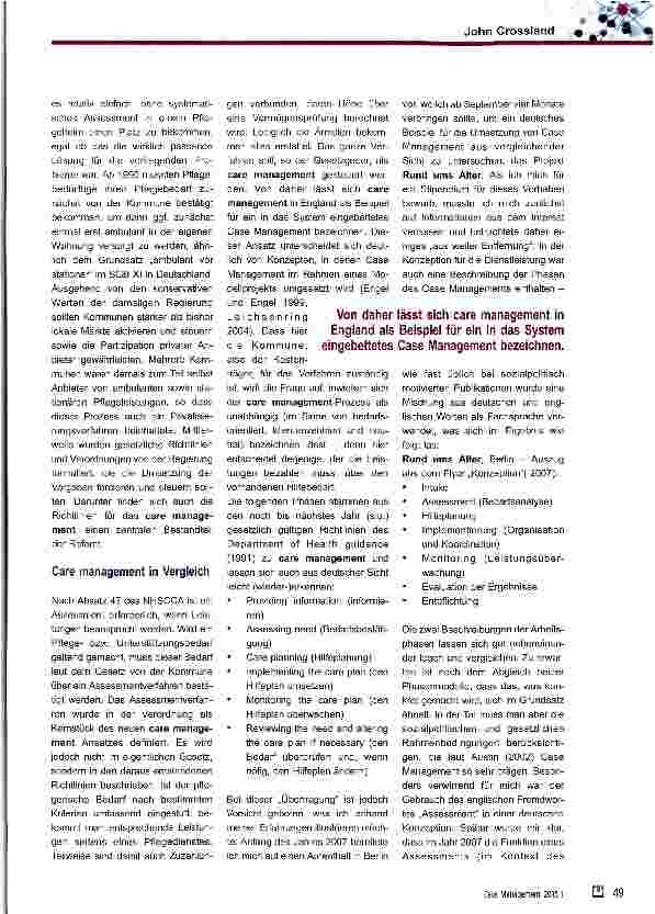 Vorschauseite 3: Einblick ins englische care management: ein Ansatz mit verdorbenem Ruf?