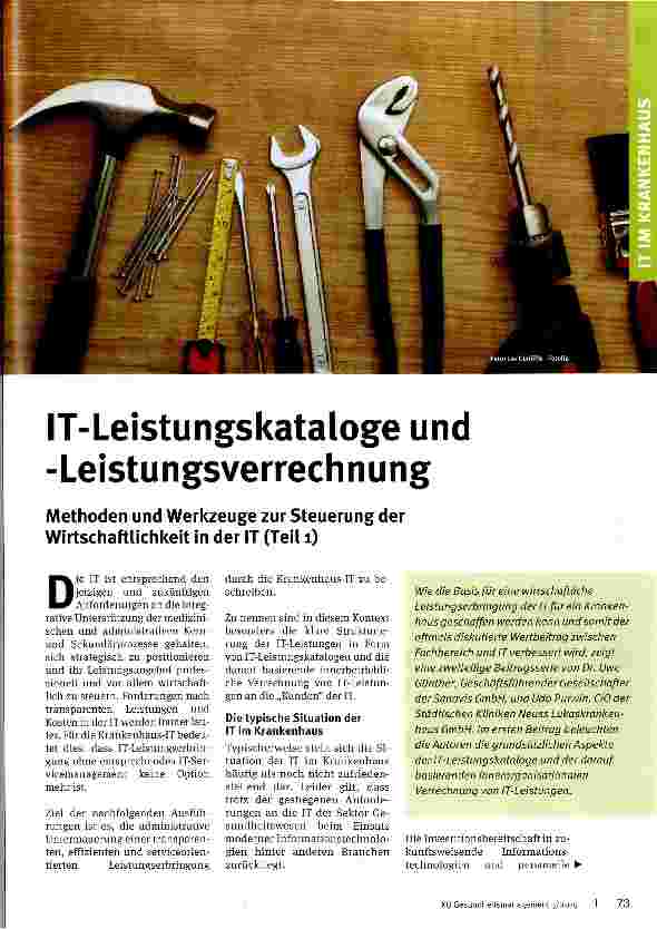 Vorschauseite 1: IT-Leistungskataloge und -Leistungsverrechnung Methoden und Werkzeuge zur Steuerung der Wirtschaftlichkeit in der IT (Teil 1)