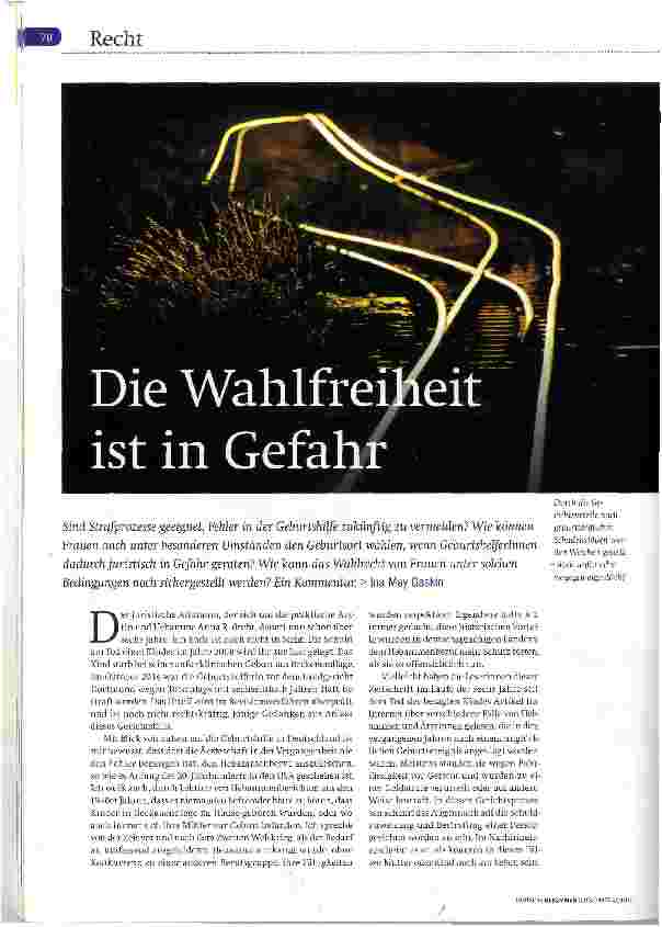 Vorschauseite 1: Die Wahlfreiheit ist in Gefahr