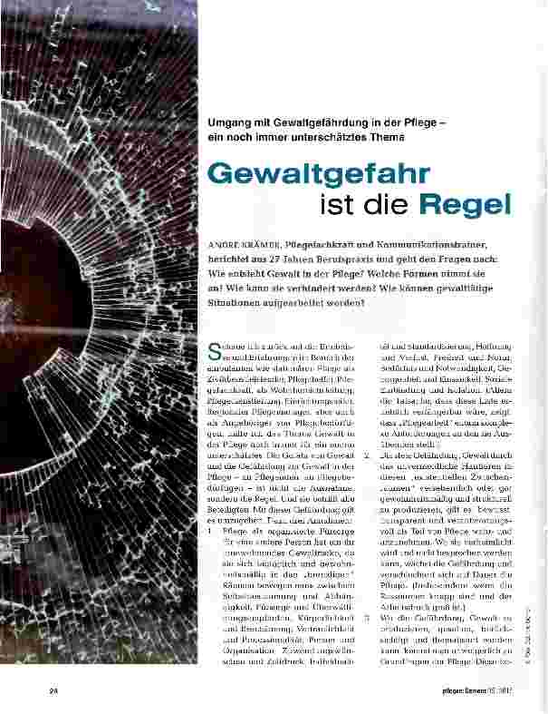 Vorschauseite 1: Gewaltgefahr ist die Regel