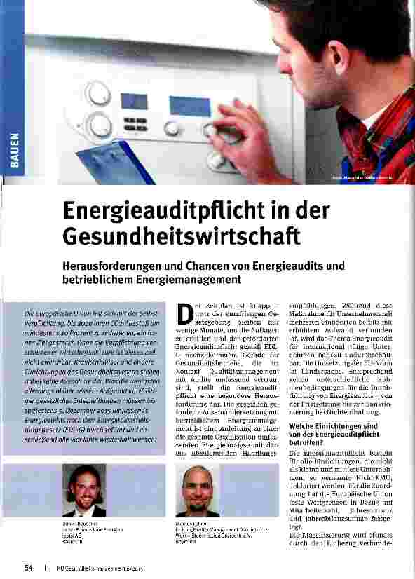 Vorschauseite 1: Energieauditpflicht in der Gesundheitswirtschaft