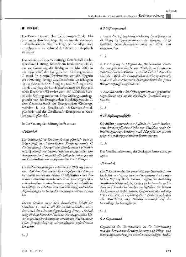 Vorschauseite 2: Kopftuchverbot in einem evangelischen Krankenhaus GG Art. 4, Art. 140; WRVArt. 137 Abs. 3; BGB § 241