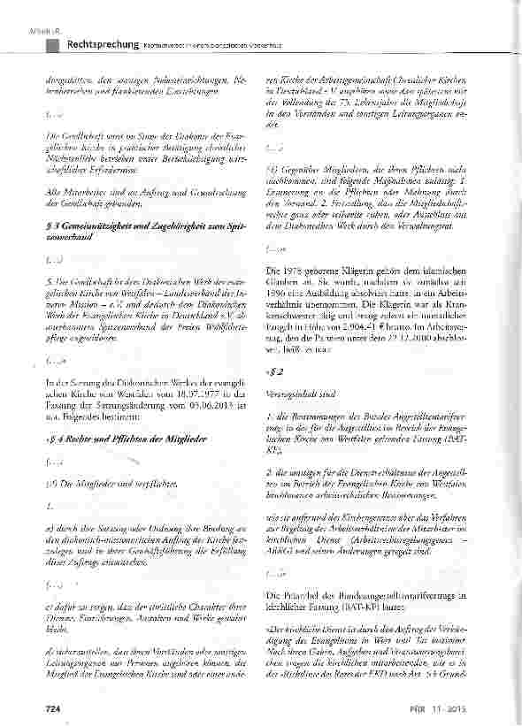 Vorschauseite 3: Kopftuchverbot in einem evangelischen Krankenhaus GG Art. 4, Art. 140; WRVArt. 137 Abs. 3; BGB § 241