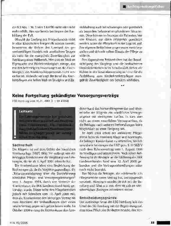 Vorschauseite 1: Keine Fortgeltung gekündigter Versorgungsverträge
