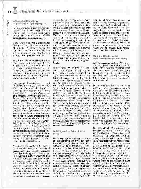 Vorschauseite 2: Sind Verstorbene giftig?Zum Risiko von Infektionskrankheiten durch Tote