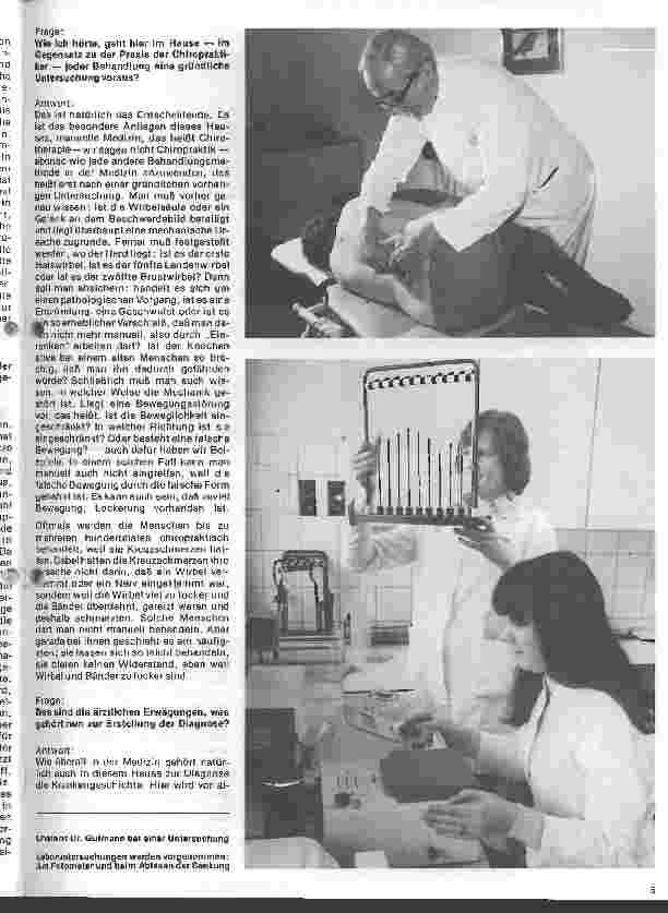 Vorschauseite 2: Die Klinik für manuelle Therapie in Hamm Interview mit Herrn Chefarzt Dr. Gutmann